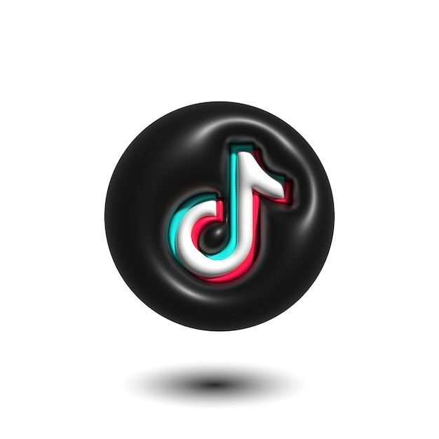 Vektor 3d-rendering von tiktok-logo-design-symbolen