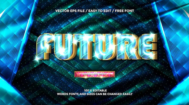 3D-Rendering Zukunfts-Gold-Text-Effekt-Animation