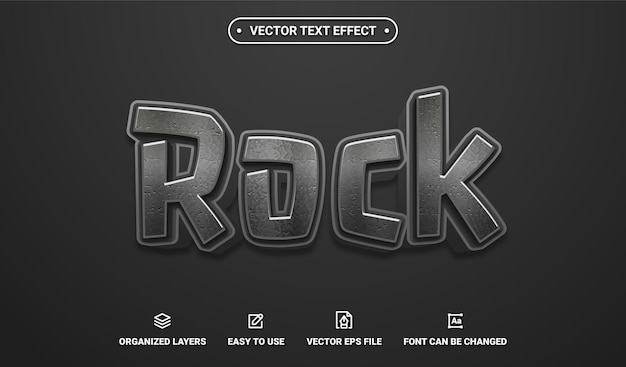 3D Rock editierbarer Vektortexteffekt