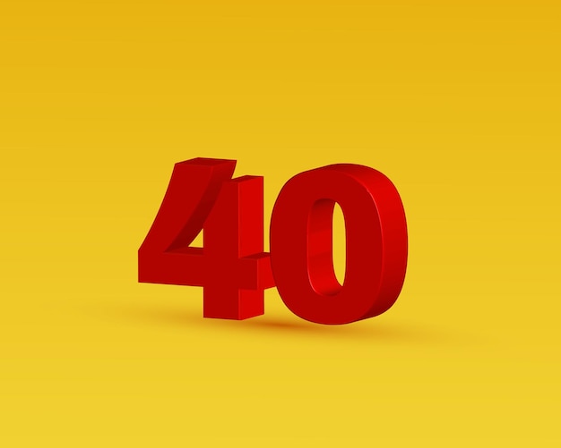 3d rot zwanzig Prozent 40 isoliert über