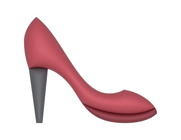 3D-rotes High-Heel-Illustrationsvektordesign