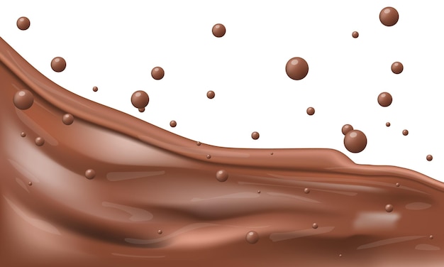 3D-Schokoladenmasse mit Spritzern und Tropfen