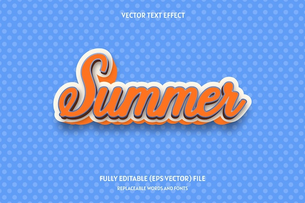 Vektor 3d-sommer-texteffekt