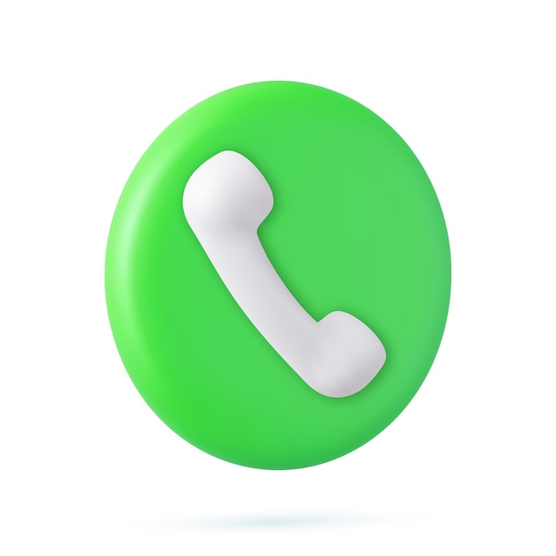 3D-Sprachwolke mit Mobilteil Akzeptieren Sie eingehende Anrufe Feedback-Konzept Telefon-App-Symbolsymbole 3D-Rendering Vektorillustration