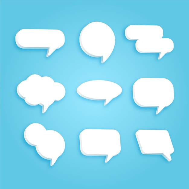 Vektor 3d-sprechblasen-chat modernes design-icon-set