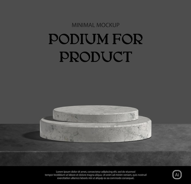3D-Steinpodest für Produktmodell