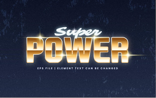 3D-Super-Power-Text-Effekt bearbeitbarer Text-Stil mit Scifi- und Neon-Leuchtlicht-Thema