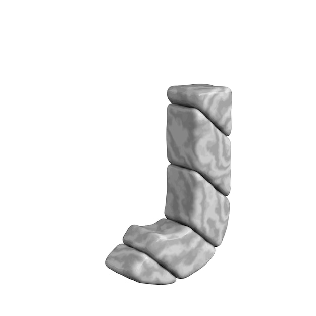 3d-symbol aus marmor buchstabe j