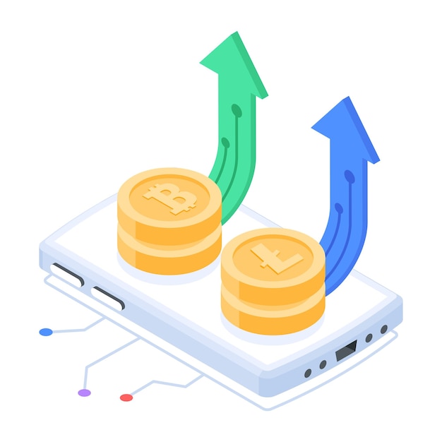 3d-symbol des bitcoin-gewinns