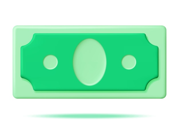 3D-Symbol für grüne Dollar-Banknoten isoliert
