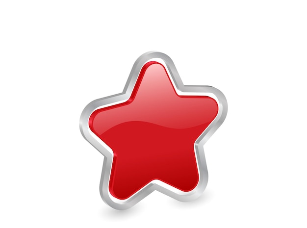 3D-Symbol mit rotem Stern