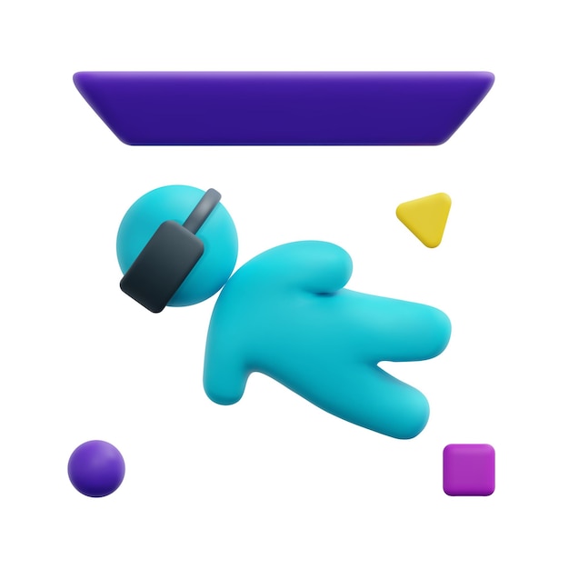 3D-Symbolvektor für virtuellen Raum Isoliert auf weißem Hintergrund 3D-Metaverse-Digitaltechnologie-Virtual-Reality-Konzept Cartoon minimaler Stil 3D-Symbolvektor-Renderillustration