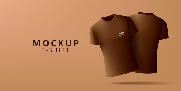 3D-T-Shirt Mockup braun realistische Kleidung Vektor-Illustration