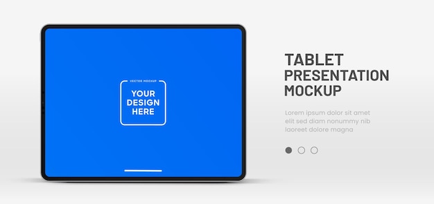 3D-Tablet-Rahmen ohne leeren Bildschirm. Tablet-Mockup-Element mit leerem Bildschirm für die App-Präsentation