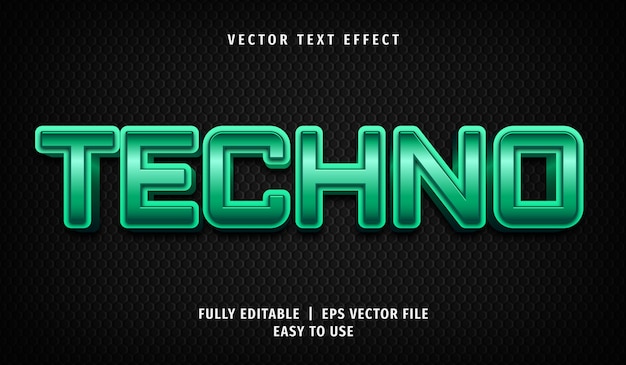 3D-Techno-Texteffekt, bearbeitbarer Textstil