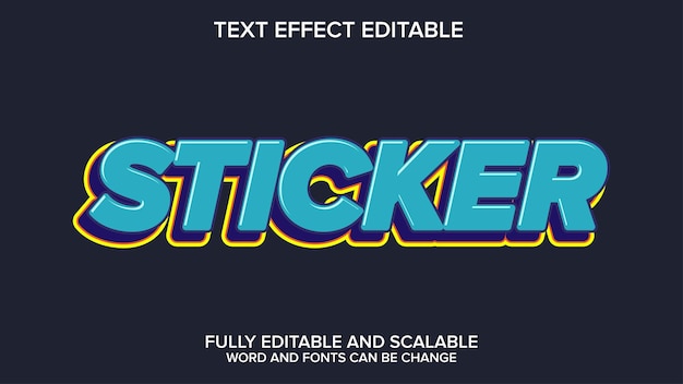 3D-Text-Effekt-Aufklebervektor, der bearbeitet werden kann