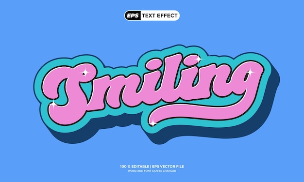 3D-Text-Effekt mit redigierbarem Retro-Vektor-Stil