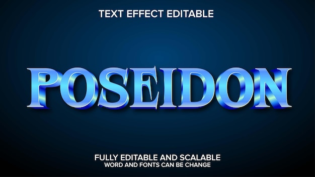 3D-Text-Effekt poseidon Vektor bearbeitbar