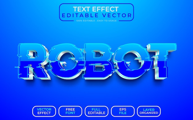 Vektor 3d-text-effekt-roboter