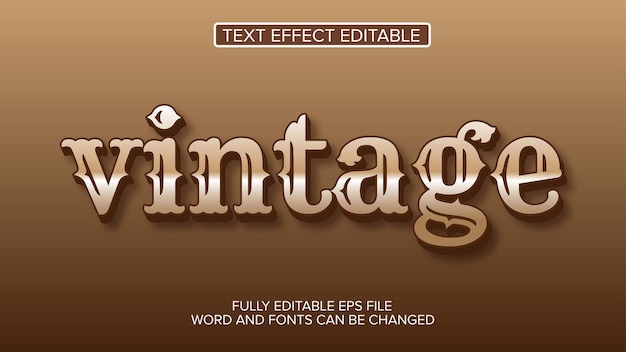 3D-Text-Effekt Vintage-Vektor bearbeitbar