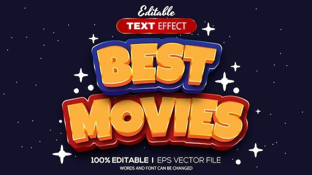 3d-texteffekt für beste filme bearbeitbarer texteffekt