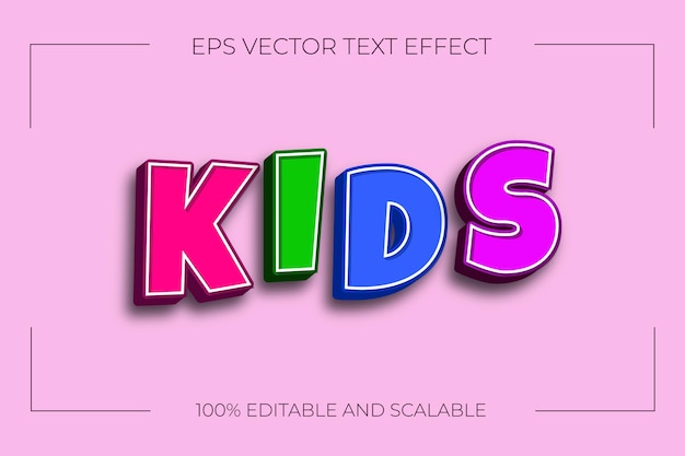 Vektor 3d-texteffekt für kinder