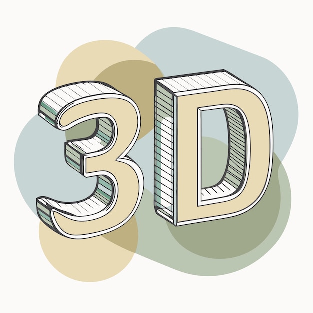 3D-Textvektorentwurf