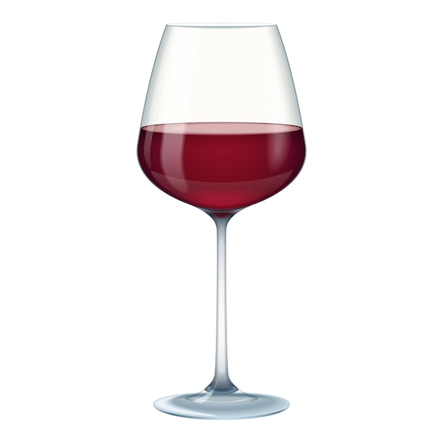 3D-transparentes Glas aus Rotweinglas mit Alkoholgetränk