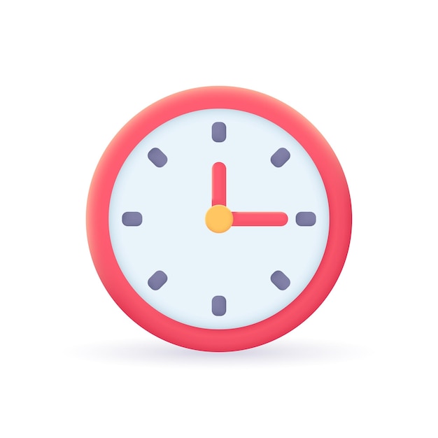 3D-Uhr-realistisches Ikonenvektorkonzept