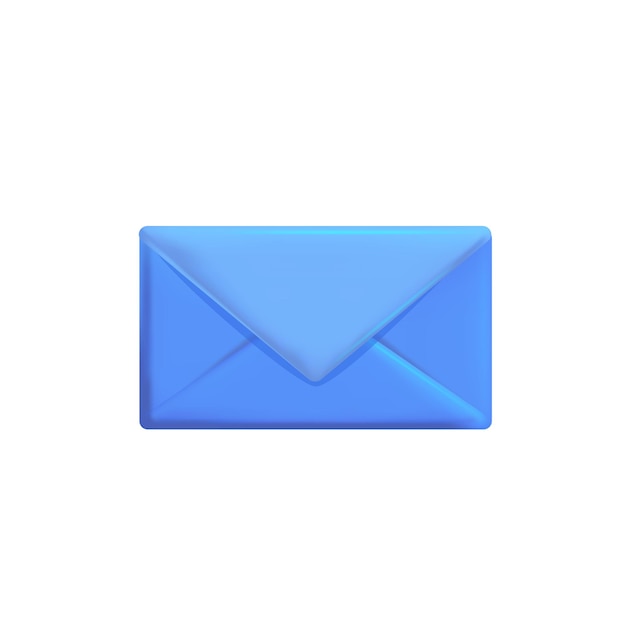 3D-Vektor blau geschlossener neuer Mail-Umschlag für abonnieren Icon Konzept ui Web-Element-Design