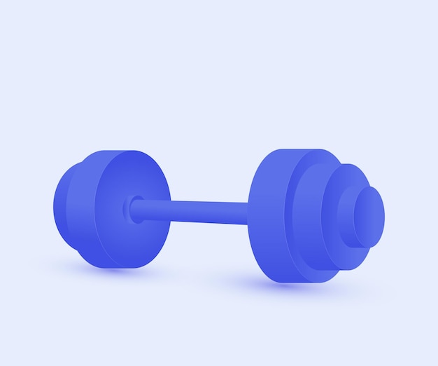 3D-Vektor-Cartoon blaue Hantel-Symbol neue Idee Konzept-Design