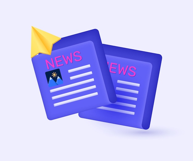 3D-Vektor-Nachrichten-Aktualisierung Zeitungsinformation neue Idee Konzeptdesign