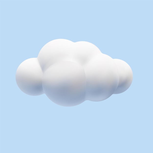 3d-vektor realistisches render-illustrationsdesign für weiße, flauschige wolken