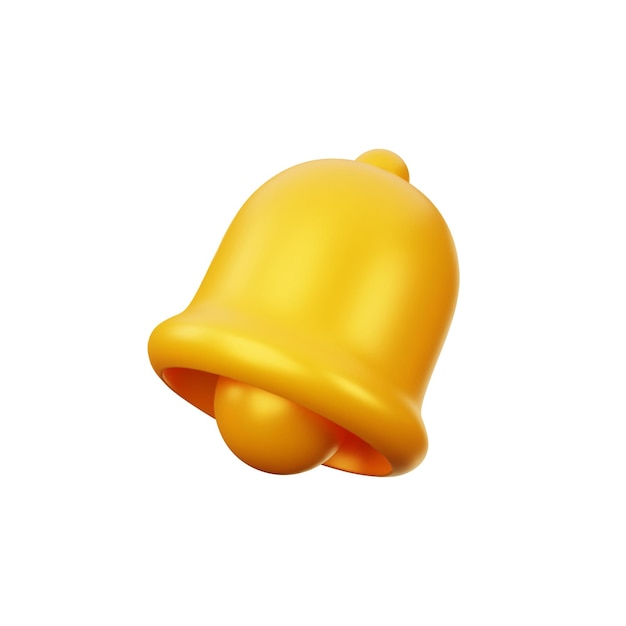 3D-Vektorillustration mit minimalistischer gelber Glocke