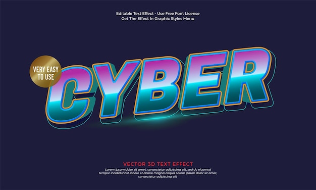 3D-Vorlage mit Cyber-Text-Effekt