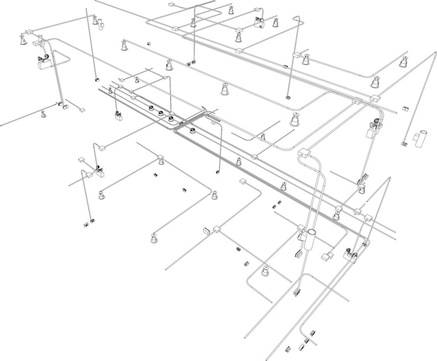 Vektor 3d-vorstellung eines wohnungsbauprojekts