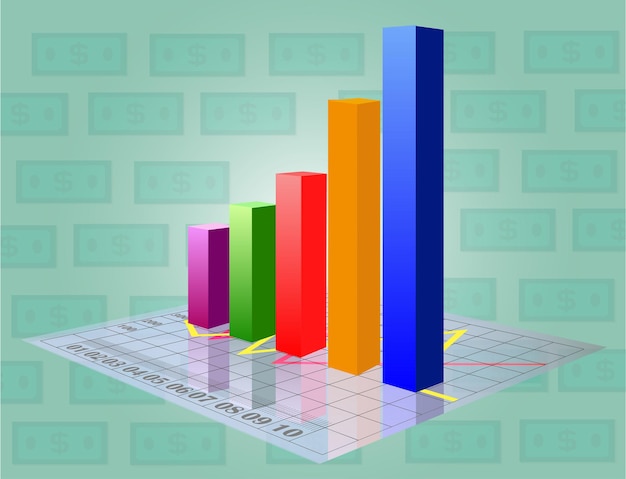 Vektor 3d-wachstumsdiagramm vektorillustration