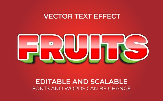 3d Wassermelon Fruit redigierbarer Texteffekt