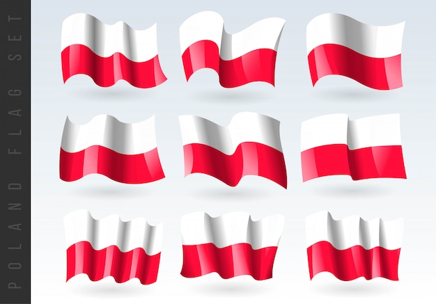 Vektor 3d wehende flagge von polen.