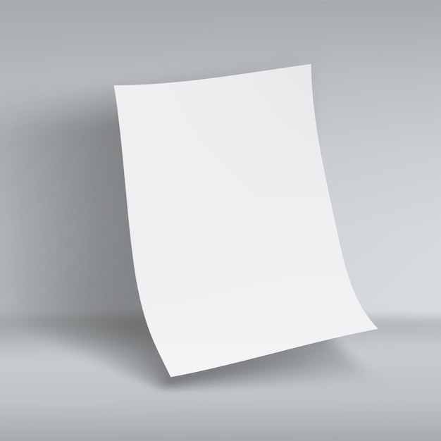 3D-weiß gefaltetes A4-Papierblatt