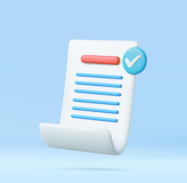 3d Weißbuch Aufgabenverwaltung todo Checkliste effiziente Arbeit am Projektplan schnelle Zusammenfassung Zuweisung und Prüfung 3D-Rendering Vektor-Illustration