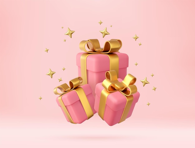 3D weiße Geschenkboxen