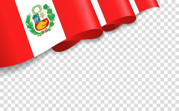 Vektor 3d-welle-flagge perus isoliert auf durchsichtigem hintergrund patriotische nationale peruanische flagge vektor