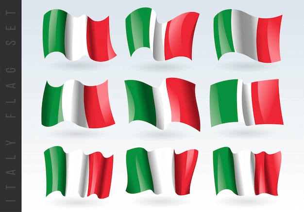 3D-Wellenflagge von Italien.