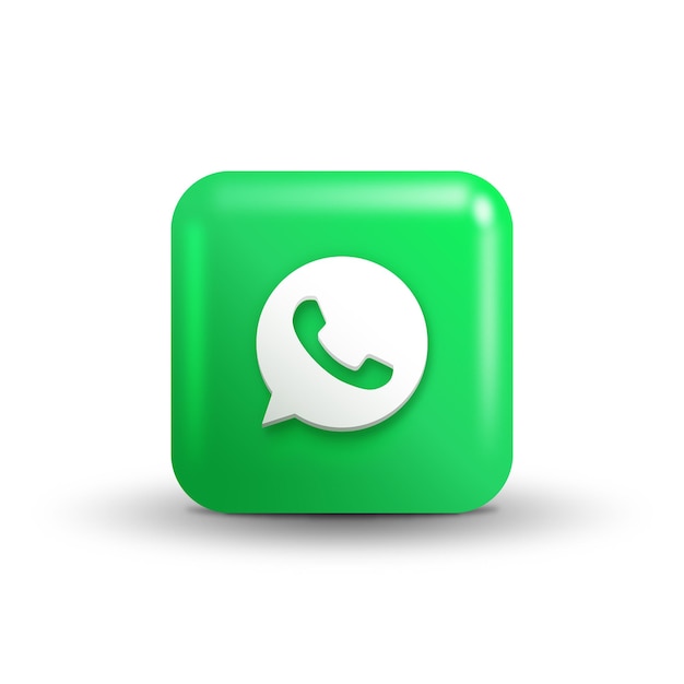 3D-WhatsApp-Logo-Social-Media-Symbol und Schaltflächenhintergrund