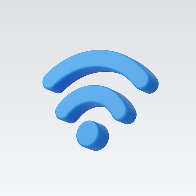3D-WiFi-Symbol auf weißem Hintergrund