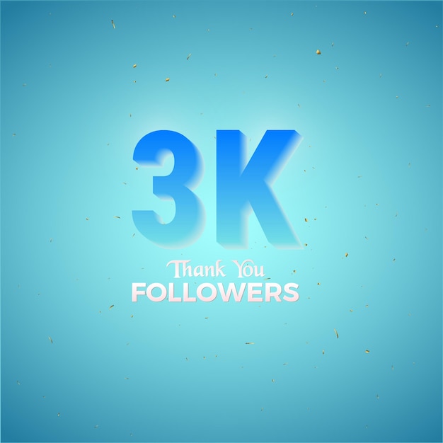3K Follower Feier 3K Blaue Nummer auf Meer Blauer Hintergrund 3K Online soziale festliche Banner
