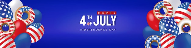 4. juli banner horizontal american independence day roster oder senden eines glückwunschschreibens