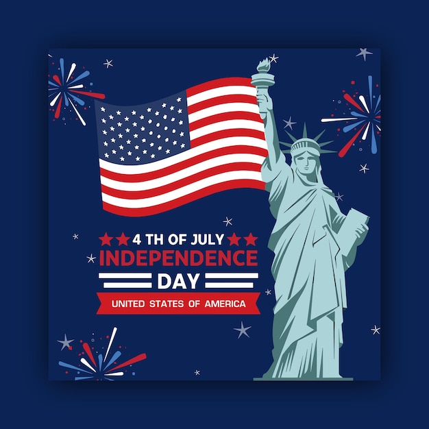 4. Juli Unabhängigkeitstag USA Unabhängigkeitstag Social Media Post Design Vorlage