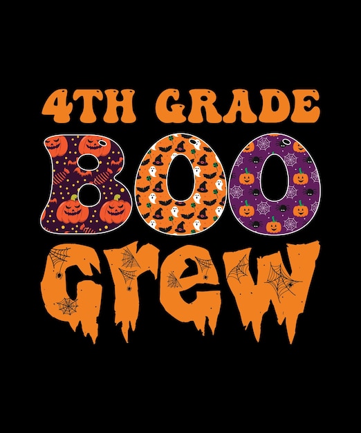 Vektor 4. klasse boo crew teacher student halloween kostüm vektor t-shirt